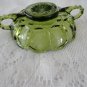 Vintage Green Glass Double Handles Candy Dish 70's