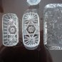 Vintage EAPG 3 pcs lot Star of David Butter Covered Dish, Cruet/Stopper, Tray