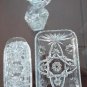 Vintage EAPG 3 pcs lot Star of David Butter Covered Dish, Cruet/Stopper, Tray