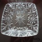 Vintage Square Clear Glass EAPG Dish Star Design