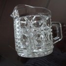Vintage Pressed Clear Glass Creamer Squares & Ribs Design