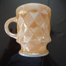 Vintage Fire King Kimberly Pattern Peach Lustre Mug #3