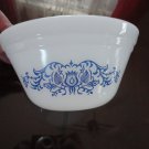 Vintage White Glass Blue Flower Design Soup Dish Federal