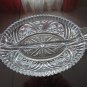 Vintage Pressed Glass Diamond Pattern Divided Celery Dish