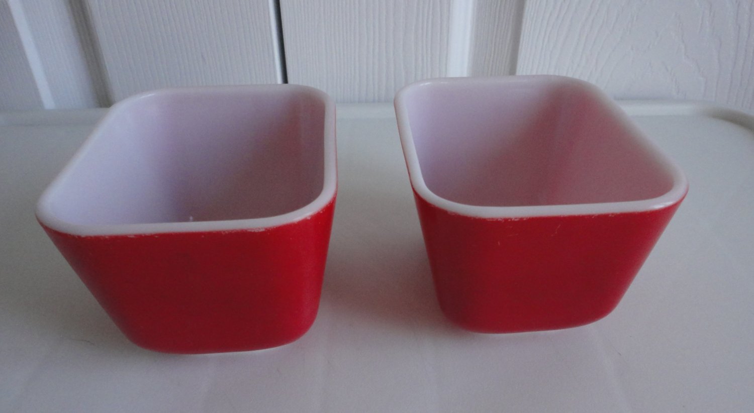 Vintage Pyrex Red Small Rectangular, 2 Dish 60's