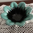 Aqua & Black Candy Vase Pottery Evangeline Canada 70s