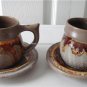 Vintage Laurentian Pottery 2 Cups/Saucers TUNDRA