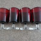 Ruby Red Arcoroc Set 4 Water Goblets FootedFrance 60s