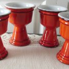 Vintage Beauceware? Art Pottery 4 Orange Wine Goblets 70s