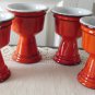 Vintage Beauceware? Art Pottery 4 Orange Wine Goblets 70s