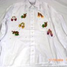 Women's Size S White Button Down Shirt Embroidered