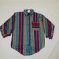 Women's Size Medium Striped Pop Corn Button Front Shirt