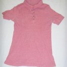 Women's Size Large Pink Ribbed Polo Shirt