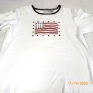 Women's Size M White Patriotic Cabin Creek Knit Top