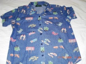 Women's Size S Denim Button Front Shirt by Lemon Grass