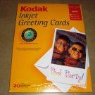 Kodak Inkjet Greeting Cards & Envelopes 20 Per Pack NIB