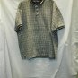 Men's Large Gray And Black Plaid Trader Bay Polo Shirt