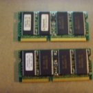 Lot of 2 Kingston 64Mb SoDimm Laptop Memory