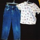 Girl's Lot of 2 Size 4T Levis Jeans & Top Outfit