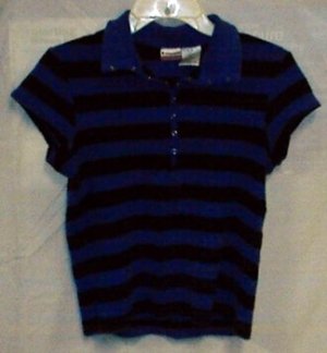 Junior's Small (3/5) No Boundaries Blue Sripe Top