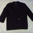 Women's Size L Black Denim Embroidered Floral Blazer
