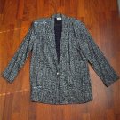 Women's Size Medium 2pc Black and White Skirt Suit