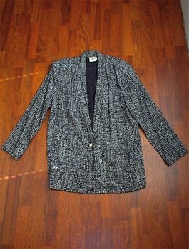 Women's Size Medium 2pc Black and White Skirt Suit