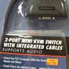 2 port Mini KVM Switch W/ integrated Cables intellinet