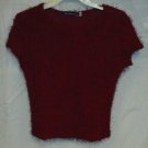Juniors Large Cool Wear Fuzzy Short Sleeve Sweater