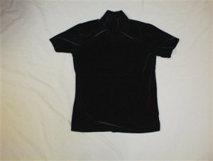 Womens Size Small White Stag Green Velour Stretch Shirt