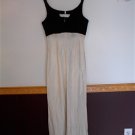Women's 7/8 Burgundy Velvet & Cream Satin Dress