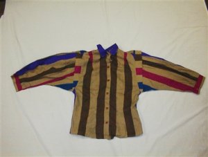 Junior's Medium Striped Blouse With Tie NWOT