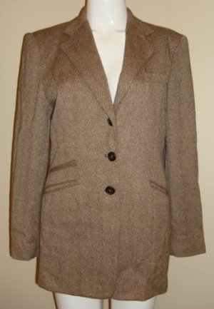 RALPH LAUREN Silk Linen Herringbone Blazer Jacket.6 USA