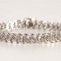 $450 2ct.Genuine Diamond 2 Row Sterling Silver Bracelet