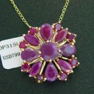 $799 8.95 ct.Genuine Ruby Pendant/Necklace 10K YG