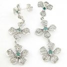 $1500 2ct.Blue/White Diamond Chandelier Earrings 14K WG