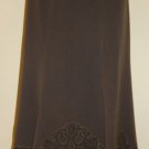 CAbi Panel Brown Applique Fray Skirt.Sz.4, S/M, # 402