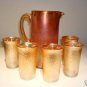 Depression"Tree Bark"Jeannette/Imp. MariGold  Glass Set