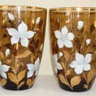Pair of VINTAGE Amber BOHEMIAN CZECH GLASS VASES
