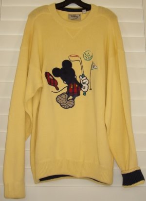 Cute, DISNEY MICKEY MOUSE GOLFER COTTON SWEATER.Sz.XL