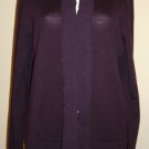 BANANA REPUBLIC Purple Ruched Wool Cardigan Sweater. XL