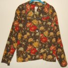 J.JILL Brown Floral Birds Cotton Jacket/Blazer.XL 12 14