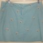 J CREW Blue Cotton Corduroy Dogs Embroidered Skirt. 14