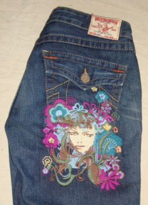true religion embroidered jeans