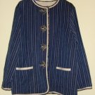 KOOS OF COURSE Reversible Navy Stripe Linen Jacket.L XL