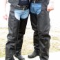 Solid Leather Motorcycle Chaps  L