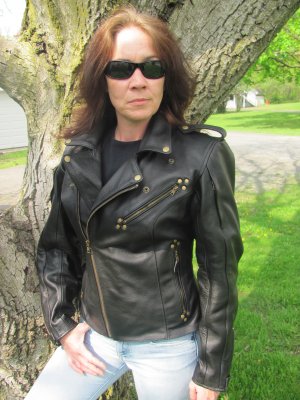 Ladies Naked Leather Motorcycle Jacket
