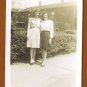 VINTAGE PHOTO PRETTY LADIES OUTSIDE DRESS SMOKING AL