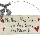 Wooden Plaque Clean House