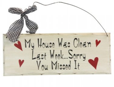 Wooden Plaque Clean House